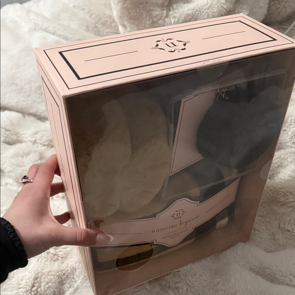 Nanette Lepore Tan and Black Plaid Scarf and Earmuff Set - Picture 8 of 8